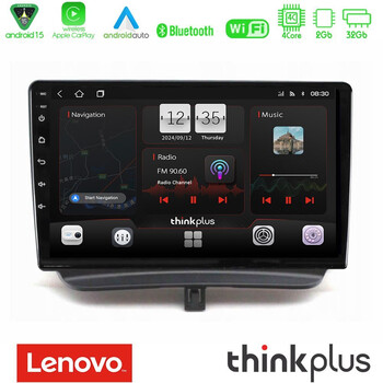 Lenovo Thinkplus Series 4core Android15 2+32gb  Ford Courier 2015-2023 Navigation Multimedia Tablet 9" με Carplay & Android Auto u-sqz-Fd1794