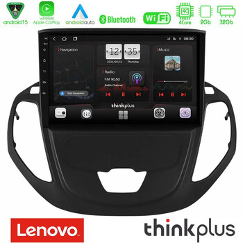 Lenovo Thinkplus Series 4core Android15 2+32gb  Ford Courier 2015-2023 Navigation Multimedia Tablet 9" με Carplay & Android Auto u-sqz-Fd3002