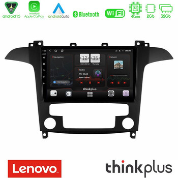 Lenovo Thinkplus Series 4core Android15 2+32gb  Ford s-max 2006-2012 Navigation Multimedia Tablet 9" με Carplay & Android Auto u-sqz-Fd409