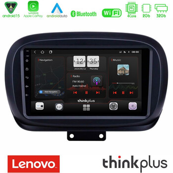 Lenovo Thinkplus Series 4core Android15 2+32gb  Fiat 500x Navigation Multimedia Tablet 9" με Carplay & Android Auto u-sqz-Ft0534