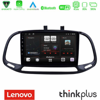 Lenovo Thinkplus Series 4core Android15 2+32gb  Fiat Doblo 2015-2022 Navigation Multimedia Tablet 9" με Carplay & Android Auto u-sqz-Ft0909