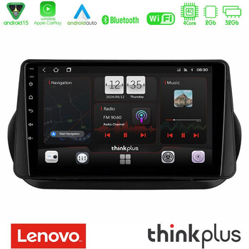 Lenovo Thinkplus Series 4core Android15 2+32gb  Fiat Fiorino/citroen Nemo/peugeot Bipper Navigation Multimedia Tablet 9" με Carplay & Android Auto u-sqz-Ft1025