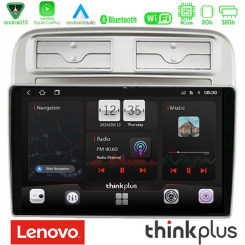 Lenovo Thinkplus Series 4core Android15 2+32gb  Fiat Grande Punto 2006-2011 Navigation Multimedia Tablet 9"  με Carplay & Android Auto u-sqz-Ft1781