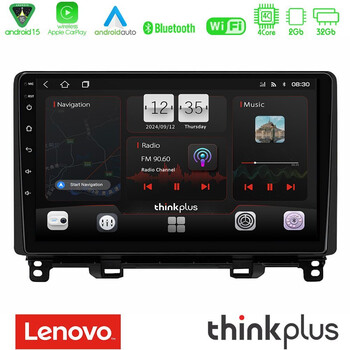 Lenovo Thinkplus Series 4core Android15 2+32gb  Honda Jazz 2021-2025 Navigation Multimedia Tablet 9" με Carplay & Android Auto u-sqz-Hd0363