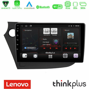 Lenovo Thinkplus Series 4core Android15 2+32gb  Honda Insight 2009-2015 Navigation Multimedia Tablet 9" με Carplay & Android Auto u-sqz-Hd0821