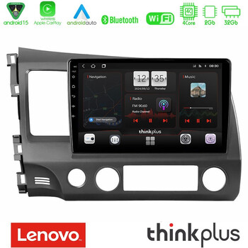 Lenovo Thinkplus Series 4core Android15 2+32gb  Honda Civic 2006-2011 Navigation Multimedia Tablet 9" με Carplay & Android Auto u-sqz-Hd908