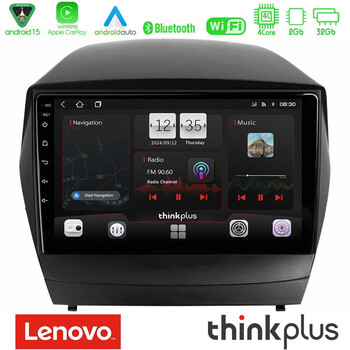 Lenovo Thinkplus Series 4core Android15 2+32gb  Hyundai Ix35 Auto a/c Navigation Multimedia Tablet 9" με Carplay & Android Auto u-sqz-Hy0029