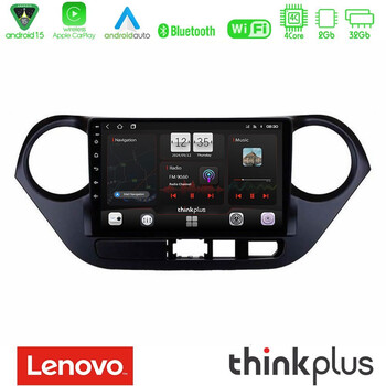 Lenovo Thinkplus Series 4core Android15 2+32gb  Hyundai i10 2014-2020 Navigation Multimedia Tablet 9" με Carplay & Android Auto u-sqz-Hy0506