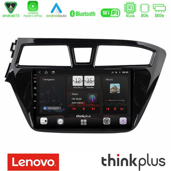 Lenovo Thinkplus Series 4core Android15 2+32gb  Hyundai i20 2014-2018 Navigation Multimedia Tablet 9" με Carplay & Android Auto u-sqz-Hy1143