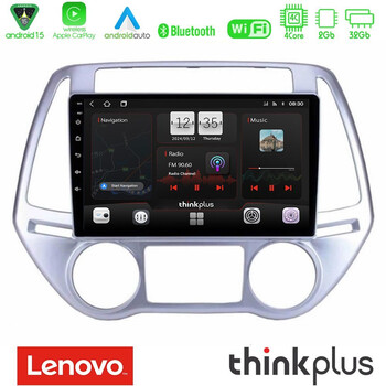 Lenovo Thinkplus Series 4core Android15 2+32gb  Hyundai i20 2012-2014 Navigation Multimedia Tablet 9" με Carplay & Android Auto u-sqz-Hy0619