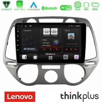 Lenovo Thinkplus Series 4core Android15 2+32gb  Hyundai i20 2009-2012 Manual a/c Navigation Multimedia Tablet 9" με Carplay & Android Auto u-sqz-Hy0709m