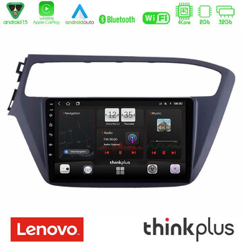 Lenovo Thinkplus Series 4core Android15 2+32gb  Hyundai i20 2018-2020 Navigation Multimedia Tablet 9" με Carplay & Android Auto u-sqz-Hy1961