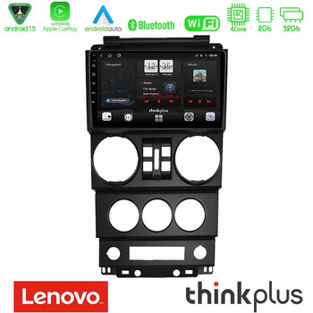Lenovo Thinkplus Series 4core Android15 2+32gb  Jeep Wrangler 2008-2010 Navigation Multimedia Tablet 9" με Carplay & Android Auto u-sqz-Jp023n