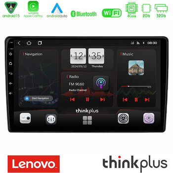 Lenovo Thinkplus Series 4core Android15 2+32gb  kia Ceed 2007-2009 Navigation Multimedia Tablet 9" με Carplay & Android Auto με Carplay & Android Auto u-sqz-Ki1099