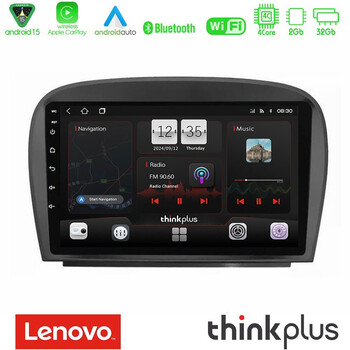 Lenovo Thinkplus Series 4core Android15 2+32gb  Mercedes sl Class 2005-2011 Navigation Multimedia Tablet 9" με Carplay & Android Auto u-sqz-Mb0479