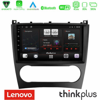 Lenovo Thinkplus Series 4core Android15 2+32gb  Mercedes W203 Facelift Navigation Multimedia Tablet 9" με Carplay & Android Auto u-sqz-Mb0926