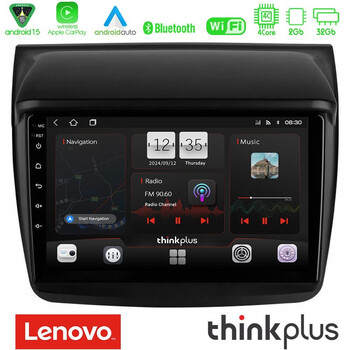 Lenovo Thinkplus Series 4core Android15 2+32gb  Mitsubishi L200 Navigation Multimedia Tablet 9" με Carplay & Android Auto u-sqz-Mt0314