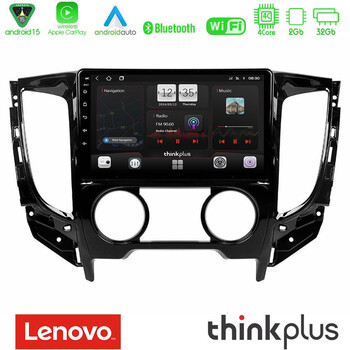 Lenovo Thinkplus Series 4core Android15 2+32gb  Mitsubishi L200 2016-> & Fiat Fullback (Manual A/c) Navigation Multimedia Tablet 9" με Carplay & Android Auto u-sqz-Mt0620