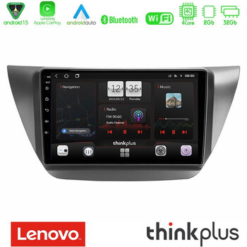 Lenovo Thinkplus Series 4core Android15 2+32gb  Mitsubishi Lancer 2004 – 2008 Navigation Multimedia Tablet 9" με Carplay & Android Auto u-sqz-Mt608