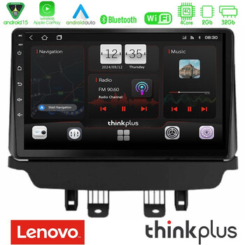 Lenovo Thinkplus Series 4core Android15 2+32gb  Mazda 2 2014-2021 Navigation Multimedia Tablet 9"  με Carplay & Android Auto u-sqz-Mz1091