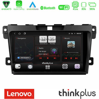 Lenovo Thinkplus Series 4core Android15 2+32gb  Mazda cx-7 2007-2011 Navigation Multimedia Tablet 9" με Carplay & Android Auto u-sqz-Mz968