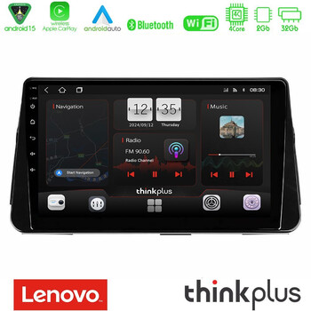 Lenovo Thinkplus Series 4core Android15 2+32gb  Nissan Micra k14 Navigation Multimedia Tablet 9" με Carplay & Android Auto u-sqz-Ns1046