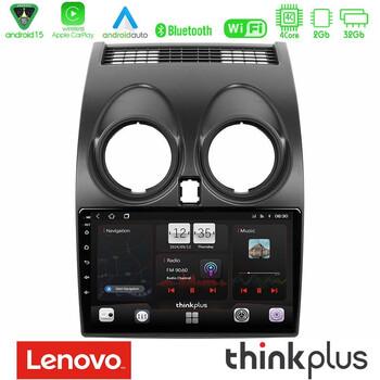 Lenovo Thinkplus Series 4core Android15 2+32gb  Nissan Qashqai j10 Navigation Multimedia Tablet 9" με Carplay & Android Auto u-sqz-Ns0264