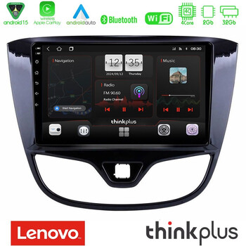 Lenovo Thinkplus Series 4core Android15 2+32gb  Opel Karl 2017-2019 Navigation Multimedia Tablet 9" με Carplay & Android Auto u-sqz-Op1060