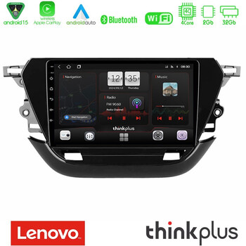 Lenovo Thinkplus Series 4core Android15 2+32gb  Opel Corsa f 2019-2023 Navigation Multimedia Tablet 9" με Carplay & Android Auto u-sqz-Op1740