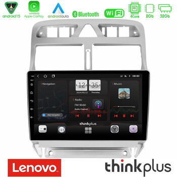 Lenovo Thinkplus Series 4core Android15 2+32gb  Peugeot 307 2002-2008 Navigation Multimedia Tablet 9" με Carplay & Android Auto u-sqz-Pg0655