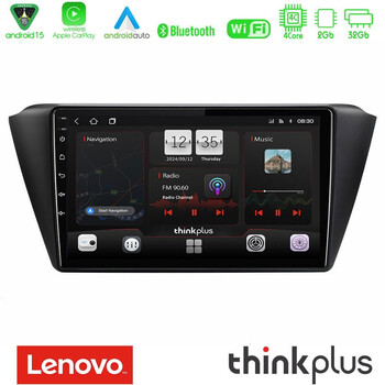 Lenovo Thinkplus Series 4core Android15 2+32gb  Skoda Fabia 2015-2021 Navigation Multimedia Tablet 9" με Carplay & Android Auto u-sqz-Sk0150