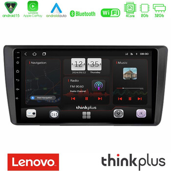 Lenovo Thinkplus Series 4core Android15 2+32gb  Skoda Octavia 2004-2012 Navigation Multimedia Tablet 9" με Carplay & Android Auto u-sqz-Sk1914