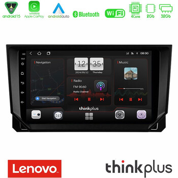 Lenovo Thinkplus Series 4core Android15 2+32gb  Seat Arona/ibiza Navigation Multimedia Tablet 9" με Carplay & Android Auto u-sqz-St0888