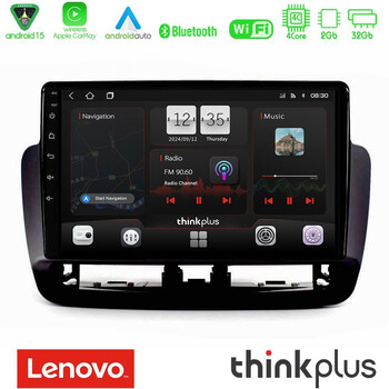 Lenovo Thinkplus Series 4core Android15 2+32gb  Seat Ibiza 2012-2015 Navigation Multimedia Tablet 9" με Carplay & Android Auto (Piano Black) u-sqz-St1832bl
