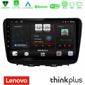 Lenovo Thinkplus Series 4core Android15 2+32gb  Suzuki Baleno 2016-2021 Navigation Multimedia Tablet 9" με Carplay & Android Auto u-sqz-Sz0513