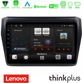 Lenovo Thinkplus Series 4core Android15 2+32gb  Suzuki Swift 2017-2023 Navigation Multimedia Tablet 9" με Carplay & Android Auto u-sqz-Sz0522