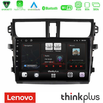 Lenovo Thinkplus Series 4core Android15 2+32gb  Suzuki Celerio 2014-2020 Navigation Multimedia Tablet 9" με Carplay & Android Auto με Carplay & Android Auto u-sqz-Sz0537