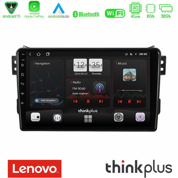 Lenovo Thinkplus Series 4core Android15 2+32gb  Suzuki Splash & Opel Agila 2008-2014 Navigation Multimedia Tablet 9" με Carplay & Android Auto u-sqz-Sz0648