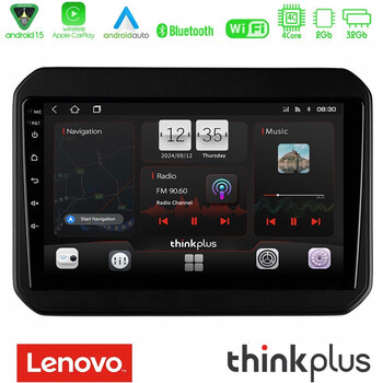 Lenovo Thinkplus Series 4core Android15 2+32gb  Suzuki Ignis Navigation Multimedia Tablet 9" με Carplay & Android Auto u-sqz-Sz580