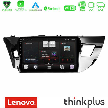 Lenovo Thinkplus Series 4core Android15 2+32gb  Toyota Corolla 2014-2016 Navigation Multimedia Tablet 9" με Carplay & Android Auto u-sqz-Ty0008