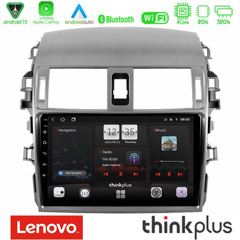Lenovo Thinkplus Series 4core Android15 2+32gb  Toyota Corolla 2008-2010 Navigation Multimedia Tablet 9" με Carplay & Android Auto u-sqz-Ty0144