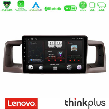 Lenovo Thinkplus Series 4core Android15 2+32gb  Toyota Corolla 2002-2006 Navigation Multimedia Tablet 9" με Carplay & Android Auto u-sqz-Ty0254