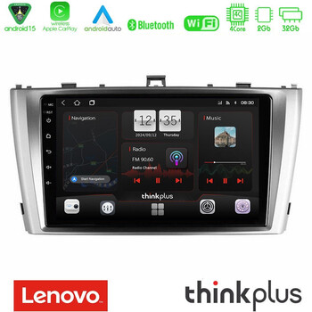 Lenovo Thinkplus Series 4core Android15 2+32gb  Toyota Avensis t27 Navigation Multimedia Tablet 9" με Carplay & Android Auto u-sqz-Ty0864