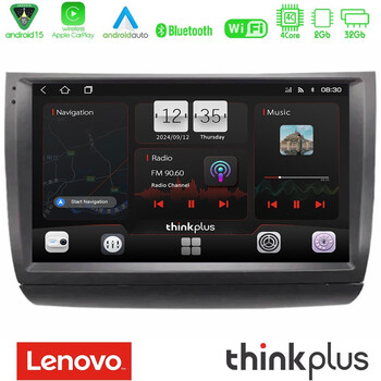 Lenovo Thinkplus Series 4core Android15 2+32gb  Toyota Prius 2004-2009 Navigation Multimedia Tablet 9" με Carplay & Android Auto u-sqz-Ty1015