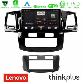 Lenovo Thinkplus Series 4core Android15 2+32gb  Toyota Hilux 2007-2016 Navigation Multimedia Tablet 9" με Carplay & Android Auto u-sqz-Ty666