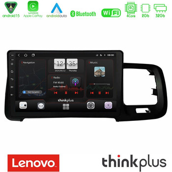 Lenovo Thinkplus Series 4core Android15 2+32gb  Volvo s60 2010-2018 Navigation Multimedia Tablet 9" με Carplay & Android Auto u-sqz-Vl0467