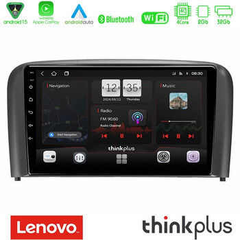 Lenovo Thinkplus Series 4core Android15 2+32gb  Volvo s80 1998-2006 Navigation Multimedia Tablet 9" με Carplay & Android Auto u-sqz-Vl0971