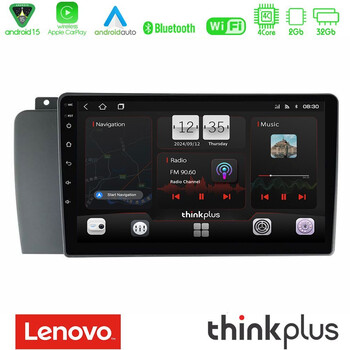 Lenovo Thinkplus Series 4core Android15 2+32gb  Volvo s60 2004-2009 Navigation Multimedia Tablet 9" με Carplay & Android Auto u-sqz-Vl1514