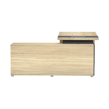 Γραφείο επαγγελματικό Lotus pakoworld με δεξιά γωνία σε φυσική-ανθρακί απόχρωση  160x160x75εκ