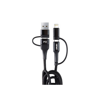 02547/AM . ΚΑΛΩΔΙΟ ΦΟΡΤΙΣΗΣ ΚΑΙ ΣΥΓΧΡΟΝΙΣΜΟΥ USB C/USB C iOs/USB A 100cm FullLINK UC-15 AMIO
